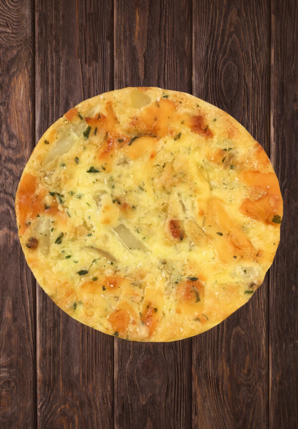 Caramelized Onion with Potato & Smoked Gouda Quiche