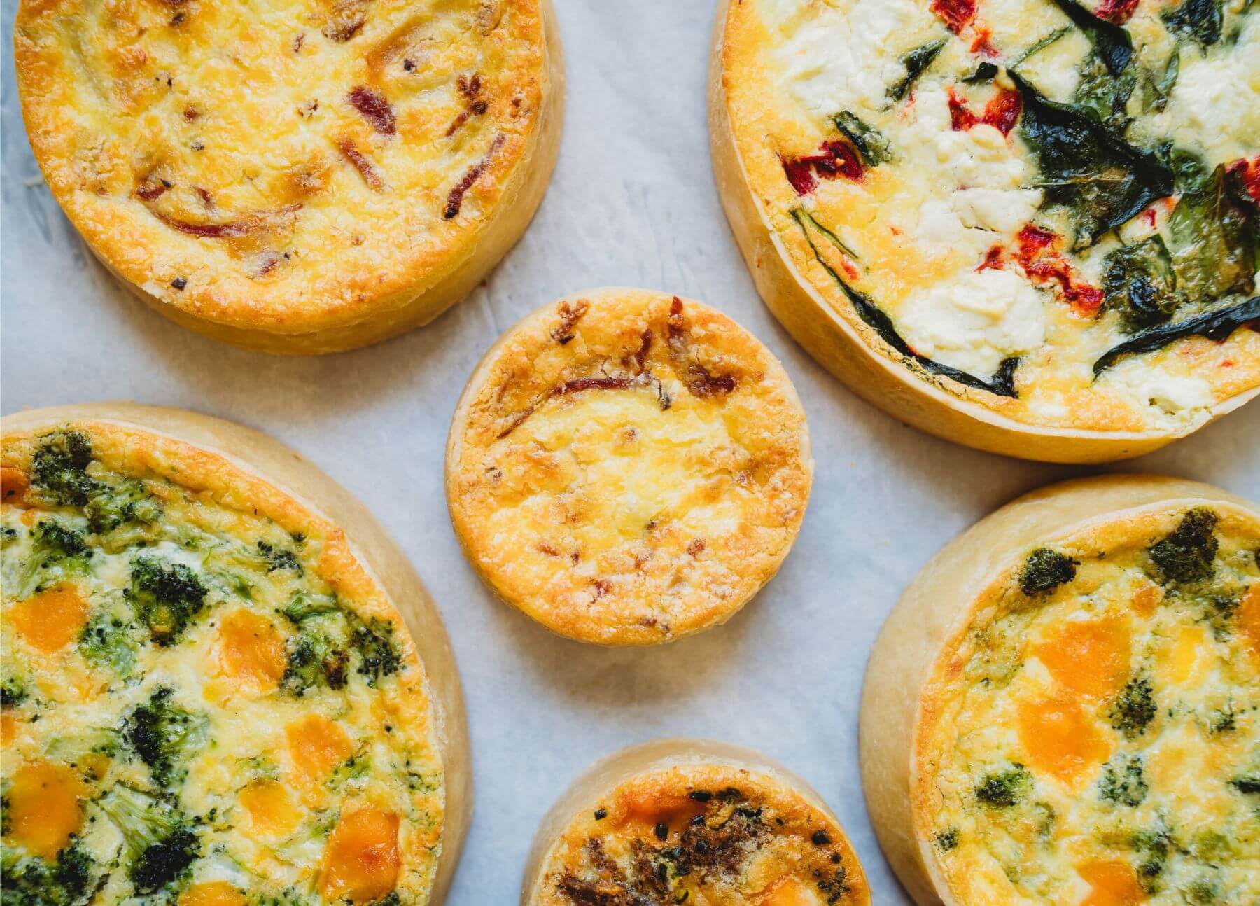 bakewellco - quiches background Salmon with Cream Cheese & Fresh Dill Quiche